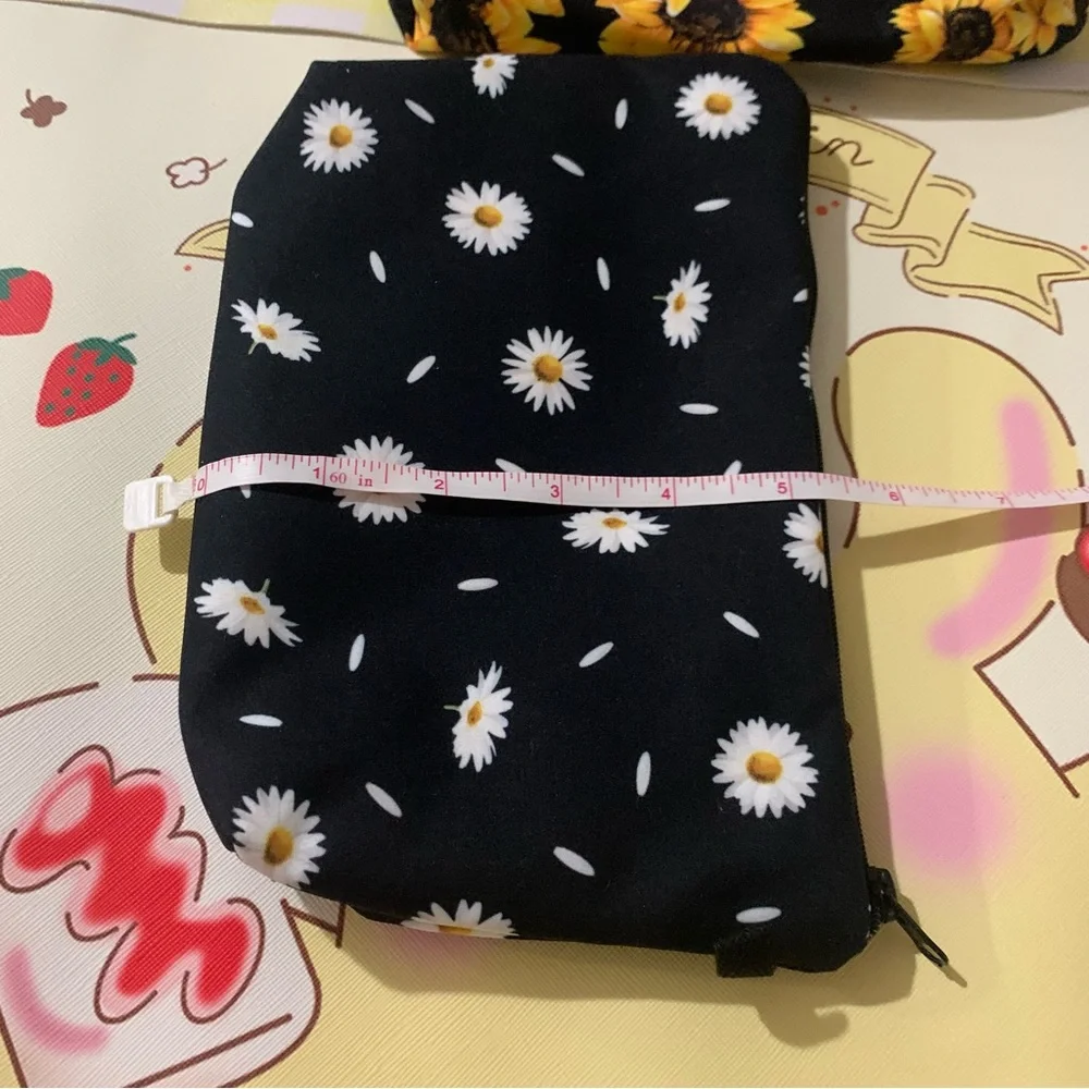 2 Floral Print Zip Cosmetic Pouches